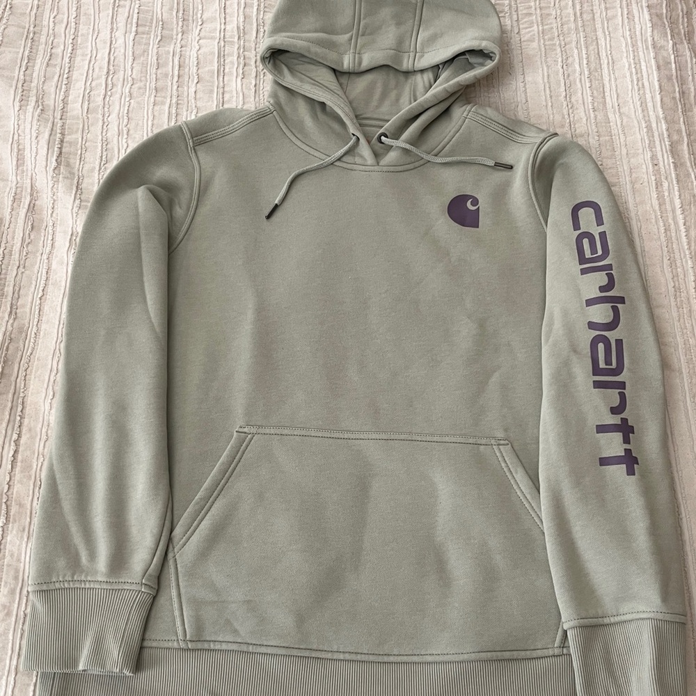 Carhartt Women’s Plus Size Mint Green and Purple Hoodie